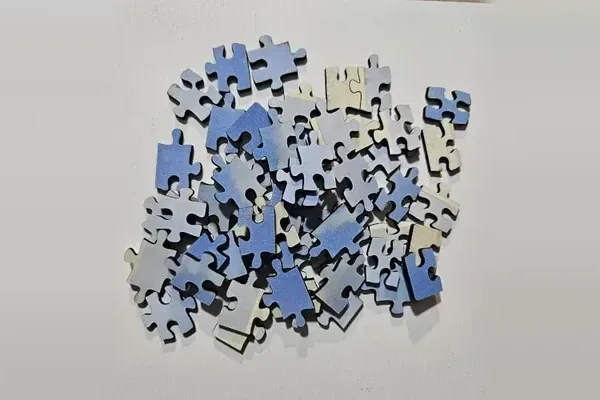 Wooden puzzle pieces